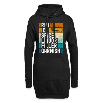 Cocktail Getränke Spirituose Pina Colada - Hoodie-Kleid - Schwarz - Vorne