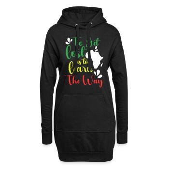 Safari Elefant Urlaub - Hoodie-Kleid - Schwarz - Vorne