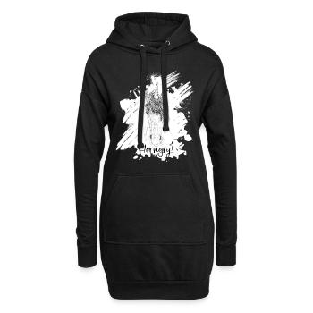 Horngry Unicorn - Hoodie-Kleid - Schwarz - Vorne