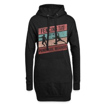 Fechten Sportart Sportfechten Kampfsport - Hoodie-Kleid - Schwarz - Vorne