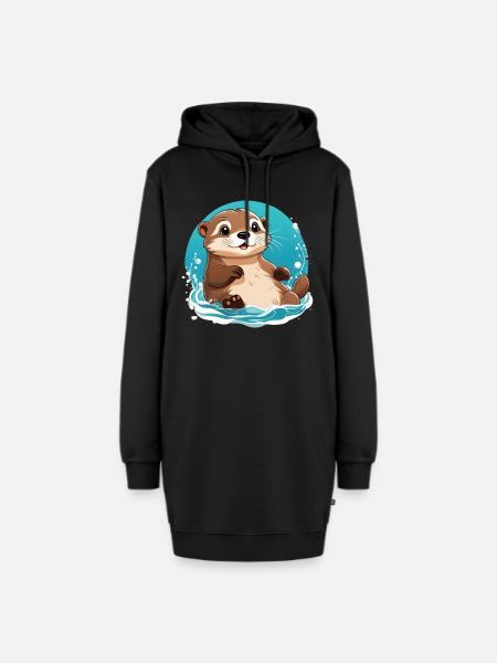 Otter - Hoodie-Kleid - Schwarz