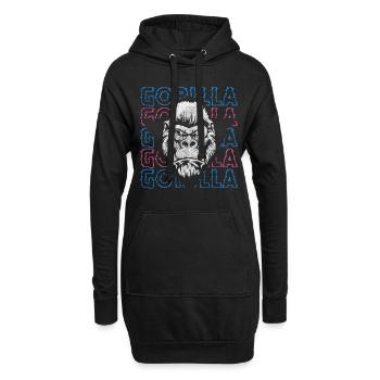 Amidon singe à dos argenté chimpanzé - Sweat-shirt à capuche long Femme - noir - Devant