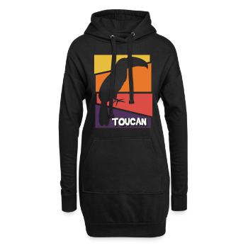 Jungle de vacances aux oiseaux - Sweat-shirt à capuche long Femme - noir - Devant