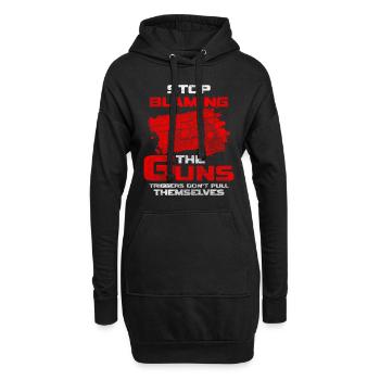 Waffen Pistole Schießen Schusswaffe - Hoodie-Kleid - Schwarz - Vorne