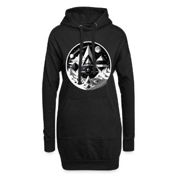 Space City 04 - Hoodie-Kleid - Schwarz - Vorne