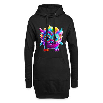 Kleines Monster - Hoodie-Kleid - Schwarz - Vorne