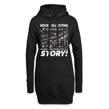 Kieselstein sammeln Sammler Geologie Rockhound - Hoodie-Kleid - Schwarz - Vorne