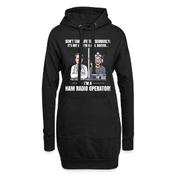 Real Doctor vs Amateur Ham Radio Operator Vintage - Hoodie Dress - black - Front