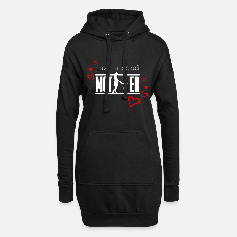 Nur eine gute Mutter, eine gute Mutter - Hoodie-Kleid - Schwarz