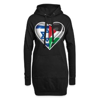 Frieden - Israel und Palästina vereint - Hoodie-Kleid - Schwarz - Vorne
