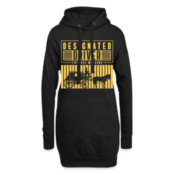 Travail de cocher de calèche - Sweat-shirt à capuche long Femme - noir - Devant