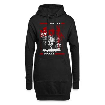 Tattoo Tattoo-Style Shirt Uhr - Hoodie-Kleid - Schwarz - Vorne