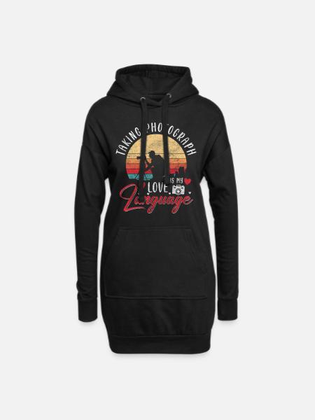 Kamera Fotografie Objektiv Herzschlag - Hoodie-Kleid - Schwarz