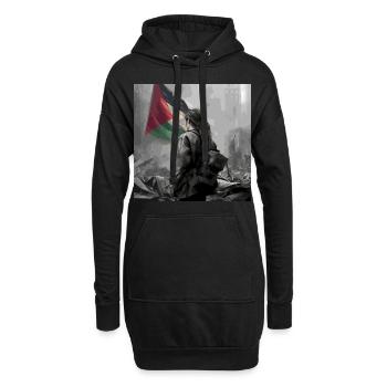Freedom Free Palestine - Hoodie-Kleid - Schwarz - Vorne