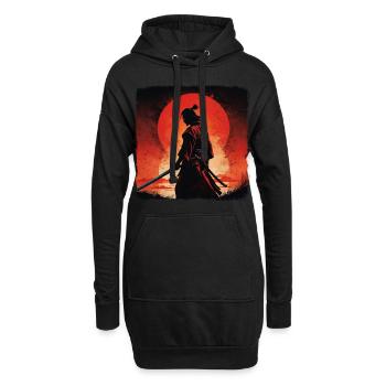 sunset samurai Warrior - Hoodie Dress - black - Front
