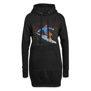 Snowboard Sport Ski alpin Vacances - Sweat-shirt à capuche long Femme - noir - Devant