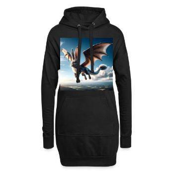 Flying Bunny Dragon #01 - Hoodie Dress - black - Front