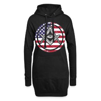Masonic Freemasonry Fraternal - Hoodie-Kleid - Schwarz - Vorne