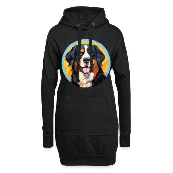 Bouvier bernois Chien tête de chien - Sweat-shirt à capuche long Femme - noir - Devant
