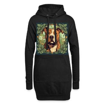 American Pitbull Terrier Hund - Hoodie-Kleid - Schwarz - Vorne