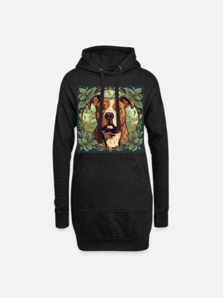 American Pitbull Terrier Hund - Hoodie-Kleid - Schwarz