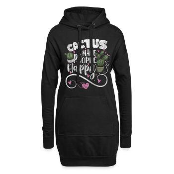 Plantes, Désert, Jardin, Été - Sweat-shirt à capuche long Femme - noir - Devant