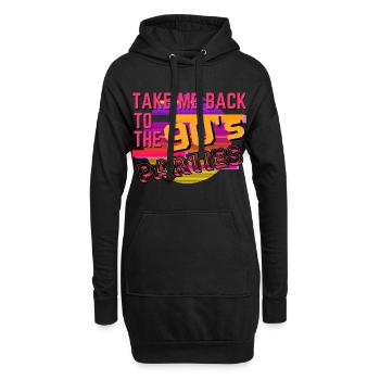 Bring mich zurück zu den Partys der 90er - Hoodie-Kleid - Schwarz - Vorne
