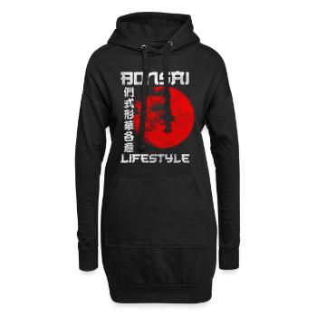 Japan Yoga Pflanze - Hoodie-Kleid - Schwarz - Vorne