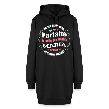 MARIA PARFAITE - PRENOM MARIA - Sweat-shirt à capuche long Femme - noir - Devant