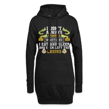 Kartenspieler Doppelkopf Pokern - Hoodie-Kleid - Schwarz - Vorne