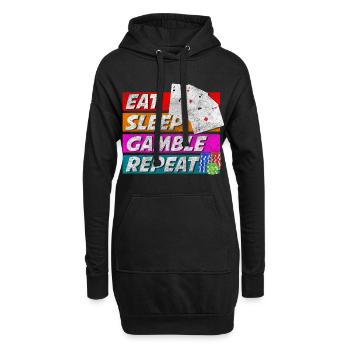 Joueurs de cartes Casino Blackjack Poker - Sweat-shirt à capuche long Femme - noir - Devant