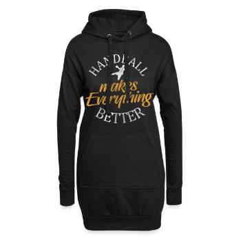 Handball Handballspieler Wettkampf Ballsport - Hoodie-Kleid - Schwarz - Vorne