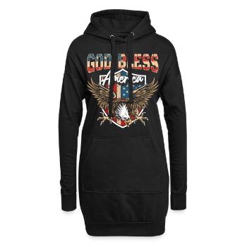 Amerika Flagge Amerikanischer Traum - Hoodie-Kleid - Schwarz - Vorne
