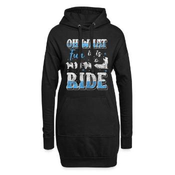 Luge, sports d’hiver, luge, glace - Sweat-shirt à capuche long Femme - noir - Devant