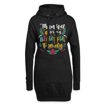 Familie Ausflug Zuhause - Hoodie-Kleid - Schwarz - Vorne