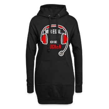 Gaming Zocken Gamer Zocker Spruch Headset - Hoodie-Kleid - Schwarz - Vorne