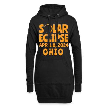 Sonnenfinsternis 2024 Ohio - Hoodie-Kleid - Schwarz - Vorne