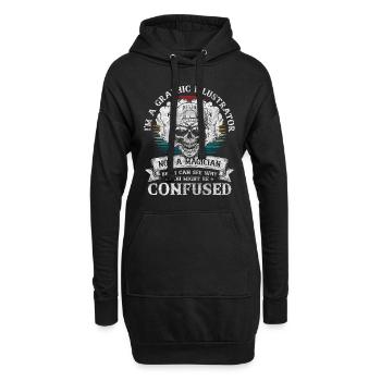 Designer Moderne Kunst - Hoodie-Kleid - Schwarz - Vorne