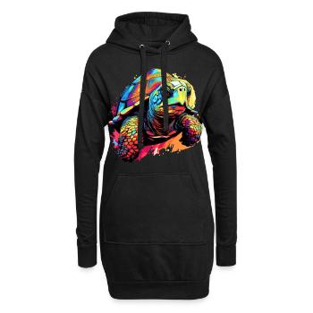 Colorful Turtle Splashes of Paint Splashes - Hoodie Dress - black - Front