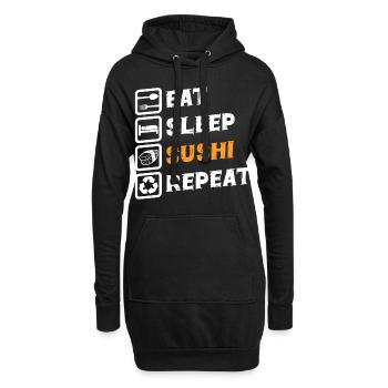 Japanisch Essen Lieblingsessen - Hoodie-Kleid - Schwarz - Vorne