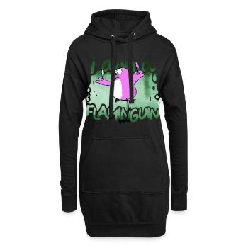 I am a Flaminguin - Hoodie-Kleid - Schwarz - Vorne