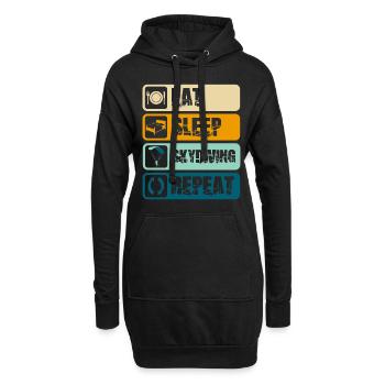 Fallschirmspringen Himmel Freifall - Hoodie-Kleid - Schwarz - Vorne