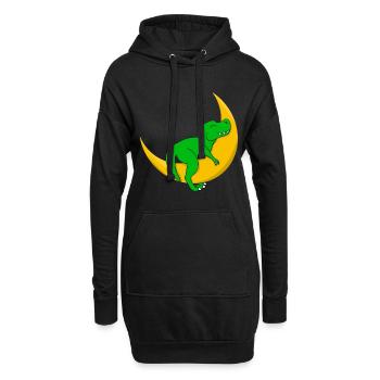 Dino Kind T-Rex Baby Schlafshirt Dinosaurier - Hoodie-Kleid - Schwarz - Vorne
