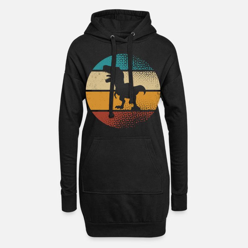 T Rex - Hoodie-Kleid - Schwarz
