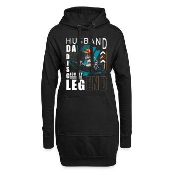 Musik Techno Feiern Bass - Hoodie-Kleid - Schwarz - Vorne