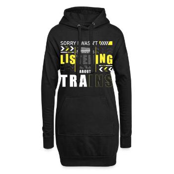 Chemin de fer Trains Train Guiding Passion - Sweat-shirt à capuche long Femme - noir - Devant