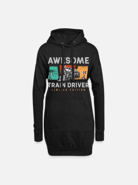 Conducteur de train Poste d’occupation des cheminots - Sweat-shirt à capuche long Femme - noir