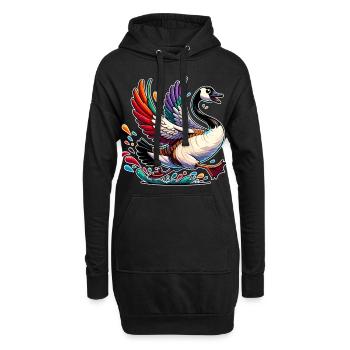 Schöne kanadische Gans - Hoodie-Kleid - Schwarz - Vorne