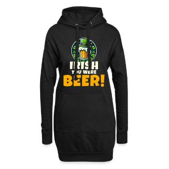 Irish You Were Beer : Drôle de Saint-Patrick - Sweat-shirt à capuche long Femme - noir - Devant
