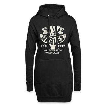 Save the whales Vancouver wild coast - Sweat-shirt à capuche long Femme - noir - Devant